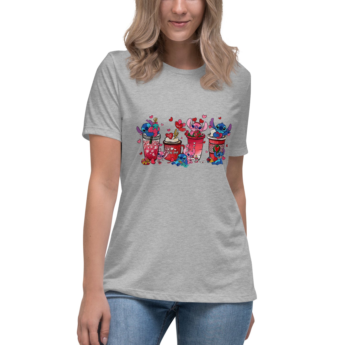 Women's Relaxed T-Shirt - Valentine Cup Set Display