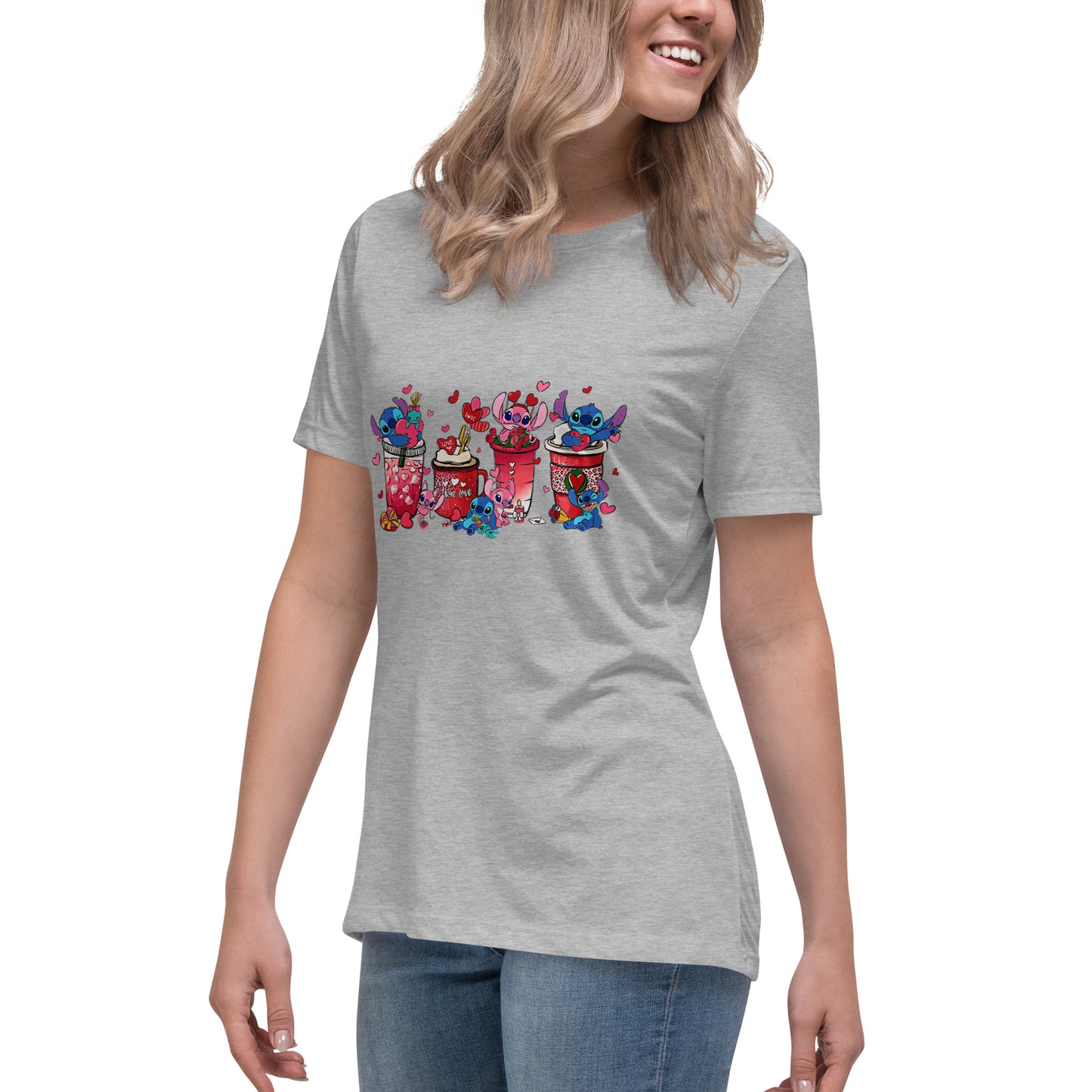 Women's Relaxed T-Shirt - Valentine Cup Set Display