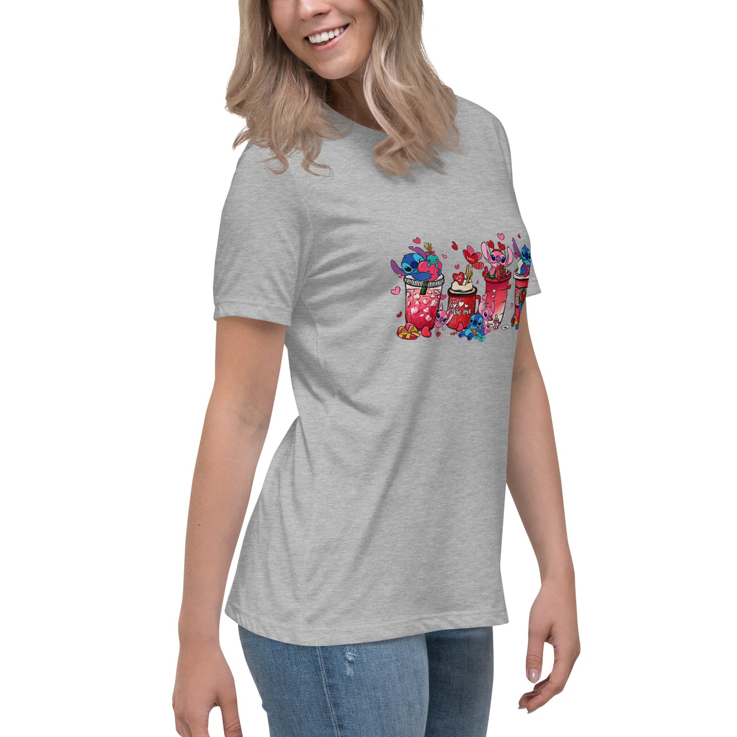 Women's Relaxed T-Shirt - Valentine Cup Set Display