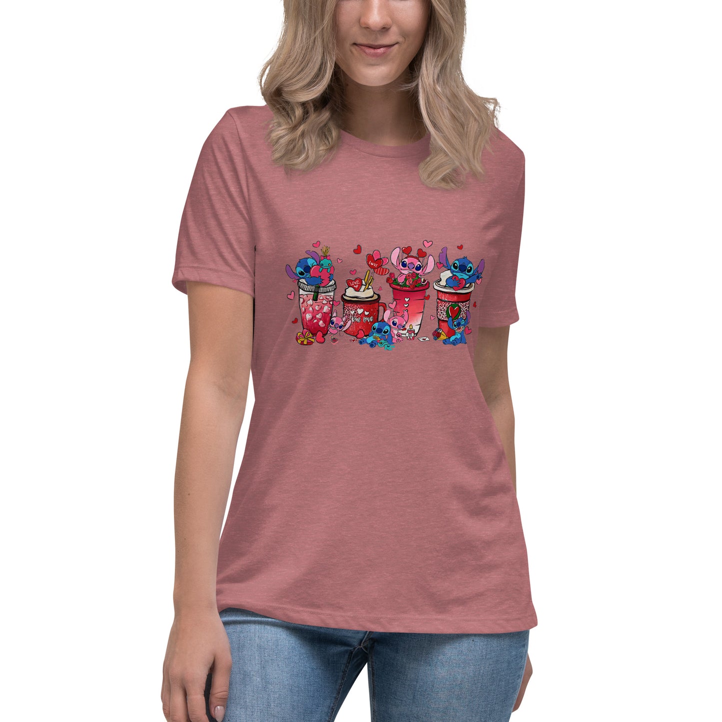 Women's Relaxed T-Shirt - Valentine Cup Set Display