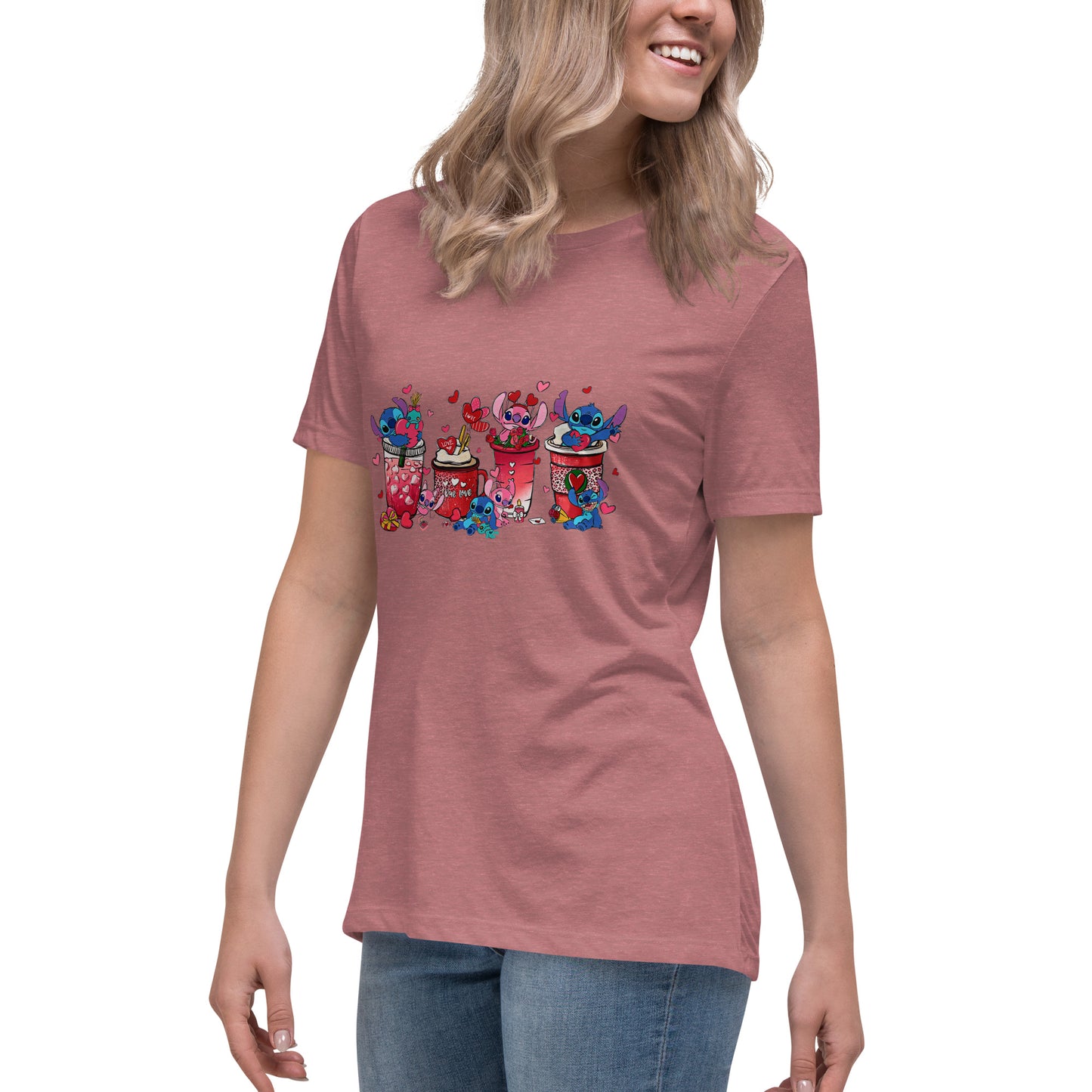 Women's Relaxed T-Shirt - Valentine Cup Set Display