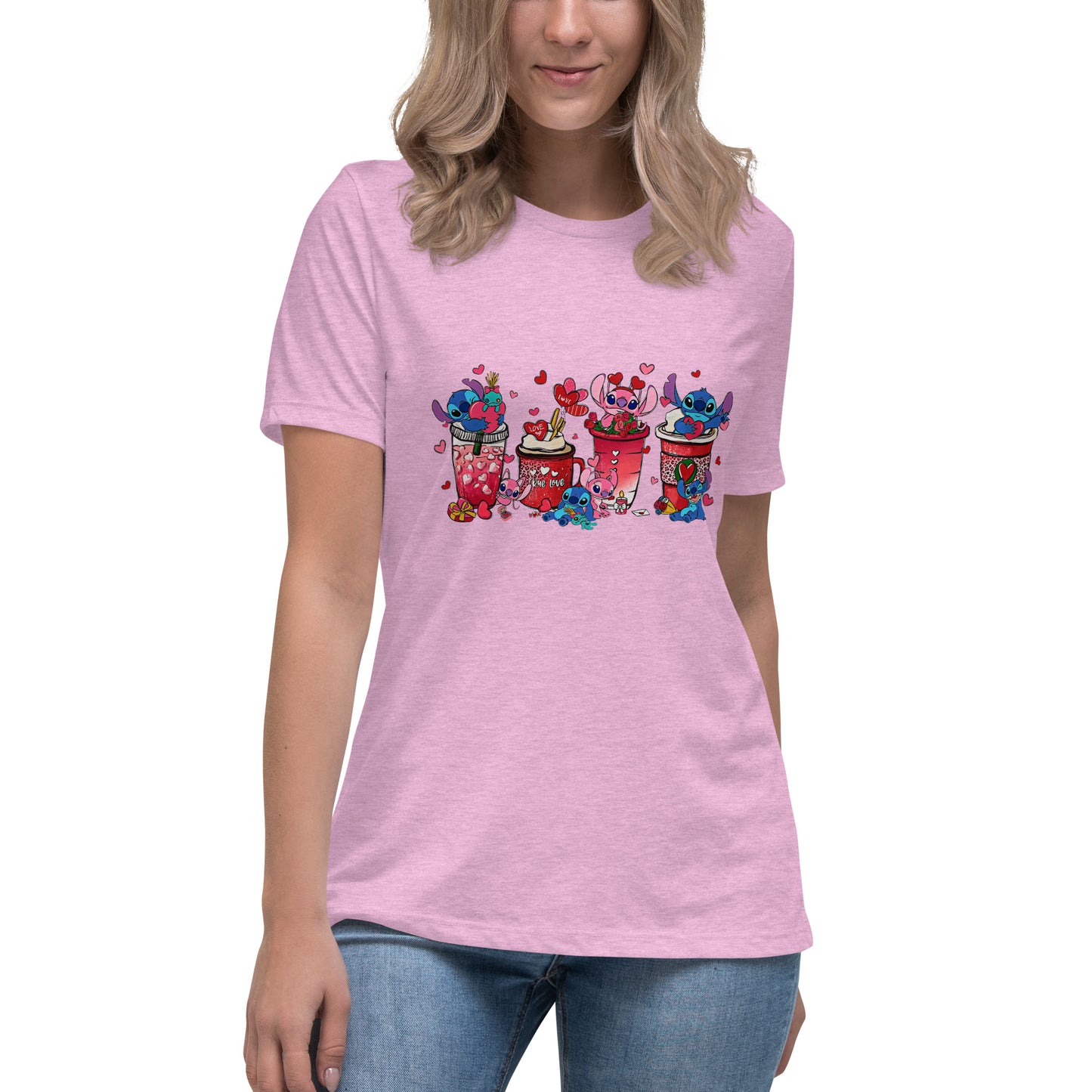 Women's Relaxed T-Shirt - Valentine Cup Set Display