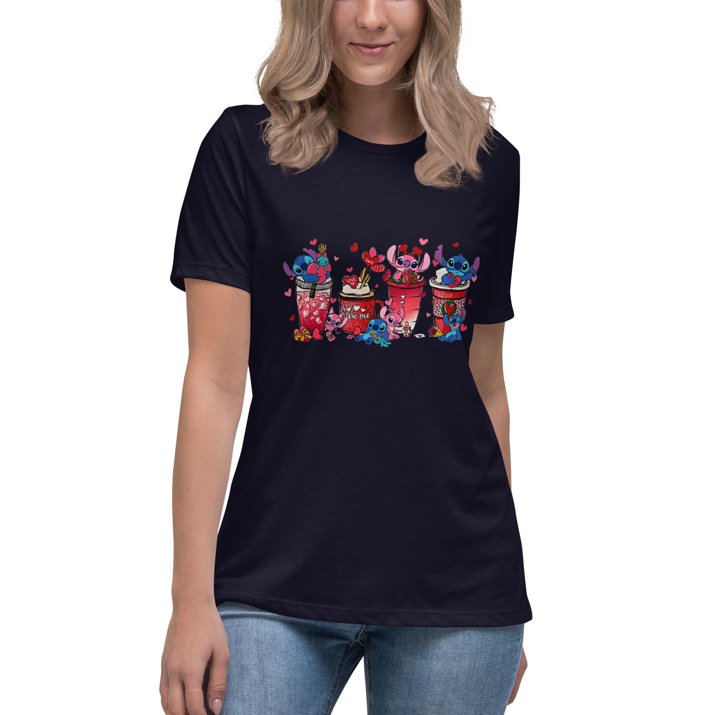 Women's Relaxed T-Shirt - Valentine Cup Set Display