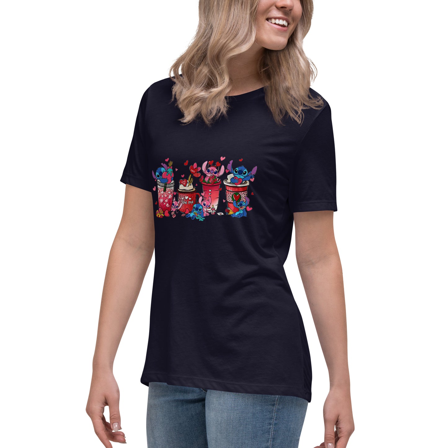 Women's Relaxed T-Shirt - Valentine Cup Set Display